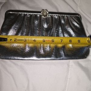Silver clutch purse